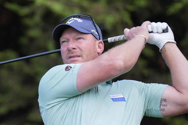 SUTTON COLDFIELD, ENGLAND - AUG 30: Shaun Norris (RSA) plays from the ninth tee during the delayed Round 3 at the 2026 Husqvarna British Masters at The Belfry, Sutton Coalfield on August 30, 2026 in Warwickshire, England The 2026 Husqvarna British Masters