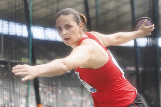 BERLIN, GERMANY - AUGUST 30, 2026: Marike STEINACKER (GER Germany) competing in the women’s discus throw during the ISTAF at Olympic Stadium on August 30, 2026 in Berlin, Germany. Germany Copyright: xAxelxKohringx
