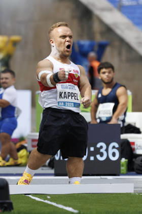 BERLIN, GERMANY - AUGUST 30, 2026: Niko KAPPEL (GER Germany) reacts in the para shot-put during the ISTAF at Olympic Stadium on August 30, 2026 in Berlin, Germany. Germany Copyright: xAxelxKohringx
