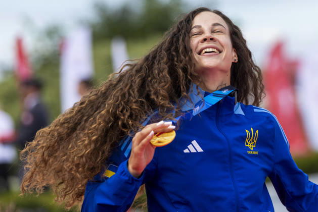 ICF Canoe Sprint and Paracanoe World Championships Liudmyla Luzan at the medal ceremony during the 2026 ICF World Championships in Canoe Sprint and Para-canoe in PoznaÅ , Poland, on 30 August 2026. Poznan Poland  Copyright: xAndrzejxIwanczukx originalFilename:iwanczuk-icfcanoe260830_npvqT.jpg