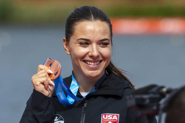 ICF Canoe Sprint and Paracanoe World Championships Nevin Harrison at the medal ceremony during the 2026 ICF World Championships in Canoe Sprint and Para-canoe in PoznaÅ , Poland, on 30 August 2026. Poznan Poland  Copyright: xAndrzejxIwanczukx originalFilename:iwanczuk-icfcanoe260830_np6JS.jpg