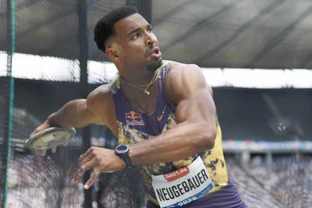 BERLIN, GERMANY - AUGUST 30, 2026: Leo NEUGEBAUER (GER Germany) competing in the men’s discus during the ISTAF at Olympic Stadium on August 30, 2026 in Berlin, Germany. Germany Copyright: xAxelxKohringx