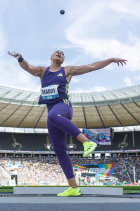 BERLIN, GERMANY - AUGUST 30, 2026: Yemisi MABRY (GER Germany) competes in the women’s shot put during the ISTAF at Olympic Stadium on August 30, 2026 in Berlin, Germany. Germany Copyright: xAxelxKohringx