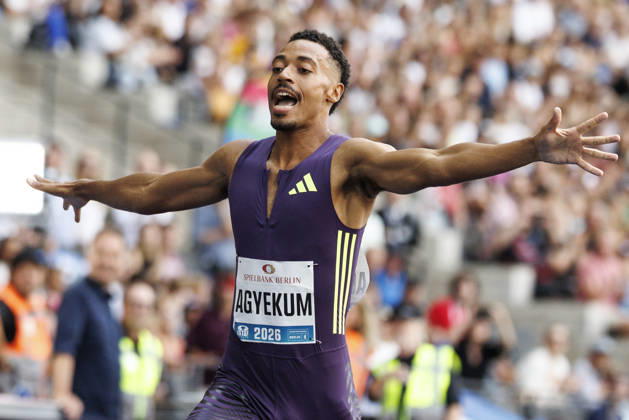 BERLIN, GERMANY - AUGUST 30, 2026: Emil AGYEKUM (GER Germany) wins the 400m hurdles during the ISTAF at Olympic Stadium on August 30, 2026 in Berlin, Germany. Germany Copyright: xAxelxKohringx