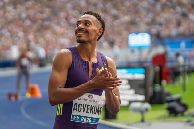 Deutschland: Leichtathletik, Leichtathletik Meeting, Sportfest ISTAF 2026 am 30.08.2026 in Berlin (Olympiastadion): 400 Meter Hürden Emil Agyekum (Deutschland) Copyright: xSvenxHeidmannx