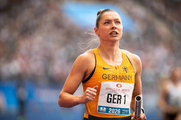 BERLIN, GERMANY - AUGUST 30, 2026: Gina LÜCKENKEMPER (GER Germany) competing in the 4x100M Mixed Relay, during the ISTAF at Olympic Stadium on August 30, 2026 in Berlin, Germany. Copyright: xBEAUTIFULxSPORTS Kuehnx