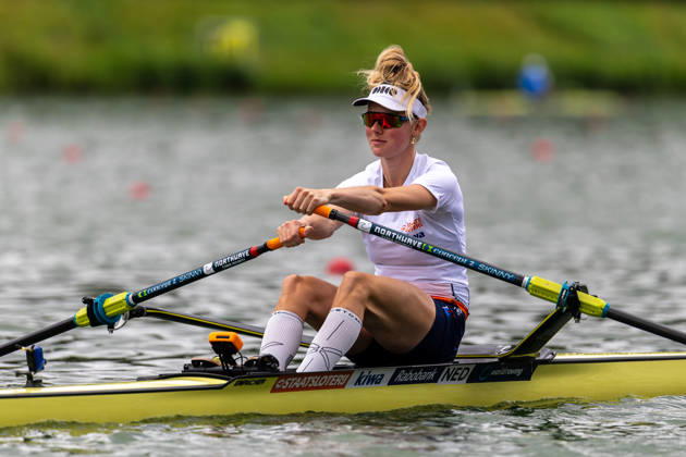 30 Aug 2026 World Rowing Championships AMSTERDAM, NETHERLANDS - AUGUST 30: Karolien Florijn of the Netherlands during 30 Aug 2026 World Rowing Championships at Bosbaan on August 30, 2026 in Amsterdam, Netherlands. Amsterdam Bosbaan Netherlands Content not available for redistribution in The Netherlands directly or indirectly through any third parties. Copyright: xMarcelxvanxPlateringenx
