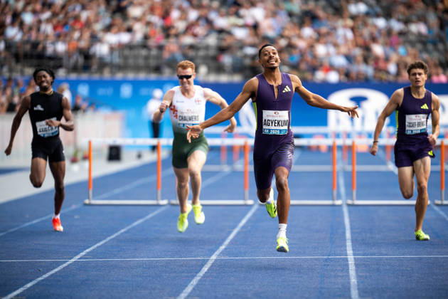 BERLIN, GERMANY - AUGUST 30, 2026: Emil AGYEKUM (GER Germany) competing in the Men 400M hurdles, during the ISTAF at Olympic Stadium on August 30, 2026 in Berlin, Germany. Copyright: xBEAUTIFULxSPORTS Kuehnx