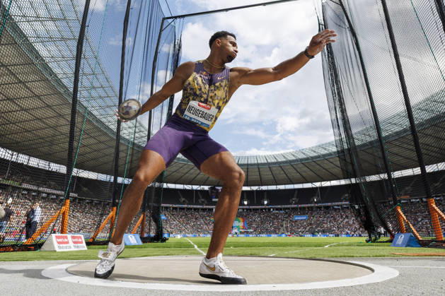 BERLIN, GERMANY - AUGUST 30, 2026: Leo NEUGEBAUER (GER Germany) competing in the men’s discus throw during the ISTAF at Olympic Stadium on August 30, 2026 in Berlin, Germany. Germany Copyright: xAxelxKohringx