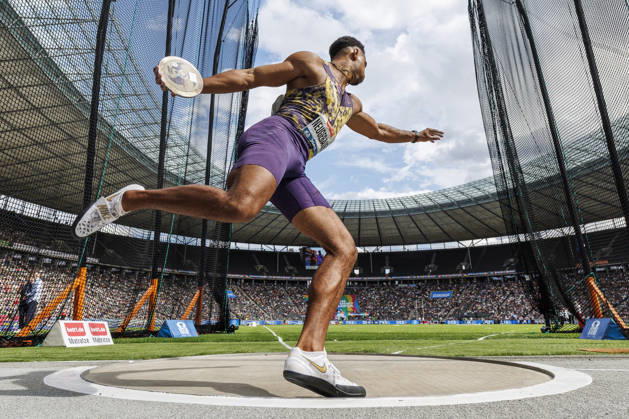 BERLIN, GERMANY - AUGUST 30, 2026: Leo NEUGEBAUER (GER Germany) competing in the men’s discus throw during the ISTAF at Olympic Stadium on August 30, 2026 in Berlin, Germany. Germany Copyright: xAxelxKohringx