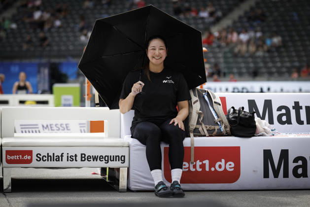 BERLIN, GERMANY - AUGUST 30, 2026: Nanaka KORI (JPN Japan) smiling before the women’s discus throw during the ISTAF at Olympic Stadium on August 30, 2026 in Berlin, Germany. Germany Copyright: xAxelxKohringx