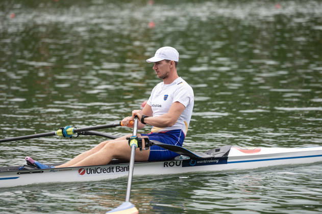 Amsterdam The Netherlands 30th August 2026 2026 World Rowing Championships on the Bosbaan in Amsterdam Men s Single Sculls Final B (Final) Rowers make their ways to the start. Mihai Chiruta (ROU)