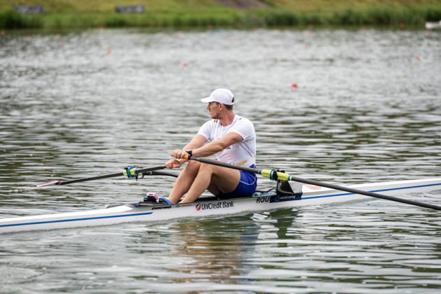 Amsterdam The Netherlands 30th August 2026 2026 World Rowing Championships on the Bosbaan in Amsterdam Men s Single Sculls Final B (Final) Rowers make their ways to the start. Mihai Chiruta (ROU)