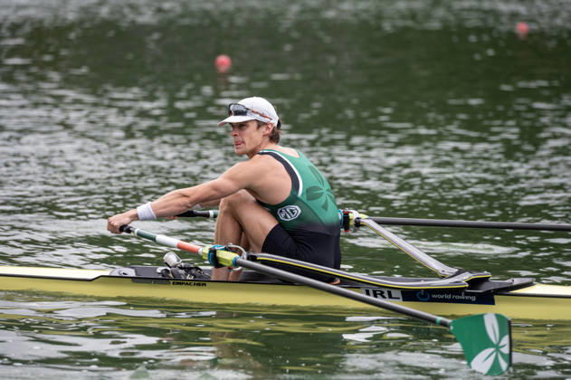 Amsterdam The Netherlands 30th August 2026 2026 World Rowing Championships on the Bosbaan in Amsterdam Men s Single Sculls Final B (Final) Rowers make their ways to the start. Fintan McCarthy (IRL)