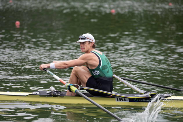 Amsterdam The Netherlands 30th August 2026 2026 World Rowing Championships on the Bosbaan in Amsterdam Men s Single Sculls Final B (Final) Rowers make their ways to the start. Fintan McCarthy (IRL)