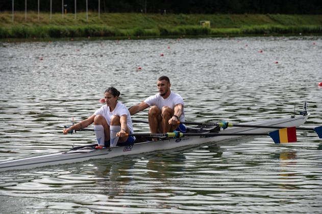 Amsterdam The Netherlands 30th August 2026 2026 World Rowing Championships on the Bosbaan in Amsterdam Mixed Double Sculls Final B (Final) teams make their ways to the start. B Andrei Sebastian Cornea S Andrada-Maria Morosanu (ROU)