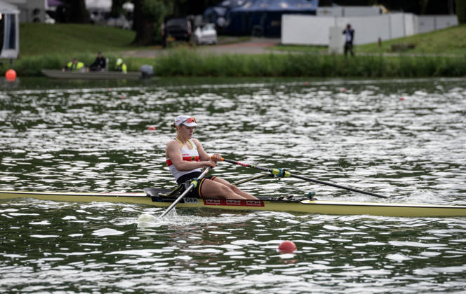 Amsterdam The Netherlands 30th August 2026 2026 World Rowing Championships on the Bosbaan in Amsterdam Alexandra Foester (GER) wins the B final