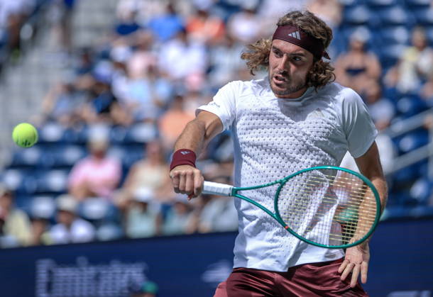 US Open tennis tournament - Day 2 Stefanos Tsitsipas of Greece in action against Arthur Fils of France during the Men s Singles first round tennis match of the US Open Tennis Championships, in Flushing Meadows, New York, USA, 31 August 2026. FLUSHING MEADOWS NEW YORK United States  Copyright: xCRISTOBALxHERRERA-ULASHKEVICHx