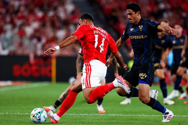 SL Benfica v Estoril Praia SAD - Liga Portugal BetClic 2026 2027 Vangelis Pavlidis 14, ponta de lanca do SL Benfica durante a partida entre SL Benfica v Estoril Praia SAD, para a Liga Portugal BetClic 2026 2027 no Estadio da Luz, Portugal (Foto de Diogo Faria Reis Avant Sports) Lisboa Estadio Jose Alvalde Lisboa Portugal Copyright: xDiogoxFariaxReis AvantxSportsx