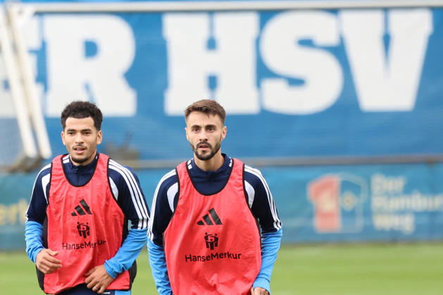 01.09.2026, xrekx, Fussball 1.Bundesliga, Hamburger SV - Training v.l. Zakaria El Ouahdi (Hamburger SV) Fabio Vieira (Hamburger SV) Hamburg
