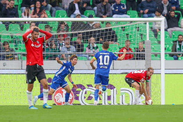 04.09.2026, xtgx, Fussball - 2.Bundesliga Hannover 96 - Karlsruher SC emspor, v.l. Tor zum 1:1 durch Shio Fukuda (Karlsruhe, 13) (DFL DFB REGULATIONS PROHIBIT ANY USE OF PHOTOGRAPHS as IMAGE SEQUENCES and or QUASI-VIDEO) Hannover