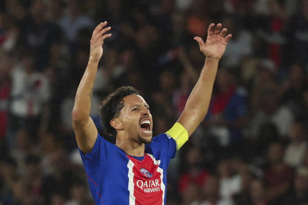 FOOTBALL : Paris Saint Germain Vs AS Monaco - Ligue 1 - 04 09 2026 Joie sur le but de Marquinhos (Paris Saint Germain) ParisFrance  Copyright: xMichaelxBaucherx