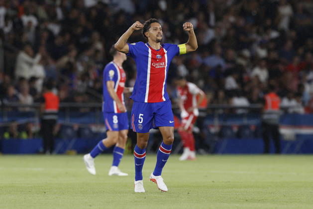 September 4, 2026, Paris, Paris, France: MARQUINHOS of Paris Saint Germain celebrate after scoring during League 1 McDonald s, Day 03 match between PSG and AS MONACO at Parc Des Princes stadium - on September 04 2026. Paris - France Soccer 2026, League 1 McDonaldÃ¢â‚¬â ¢S PSG 1:2 AS MONACO  - ZUMAb253 20260904_zsp_b253_040 Copyright: xLoicxBaratouxx