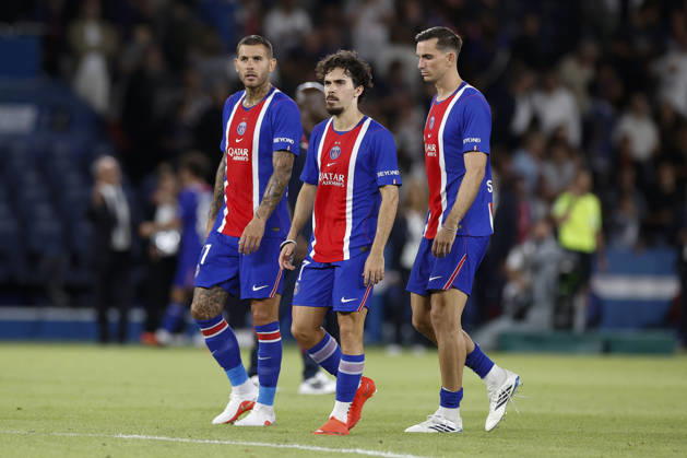 September 4, 2026, Paris, Paris, France: Lucas HERNANDEZ of Paris Saint Germain, VITINHA of Paris Saint Germain and Khvicha KVARATSKHELIA of Paris Saint Germain in during League 1 McDonald s, Day 03 match between PSG and AS MONACO at Parc Des Princes stadium - on September 04 2026. Paris - France Soccer 2026, League 1 McDonaldÃ¢â‚¬â ¢S PSG 1:2 AS MONACO  - ZUMAb253 20260904_zsp_b253_096 Copyright: xLoicxBaratouxx