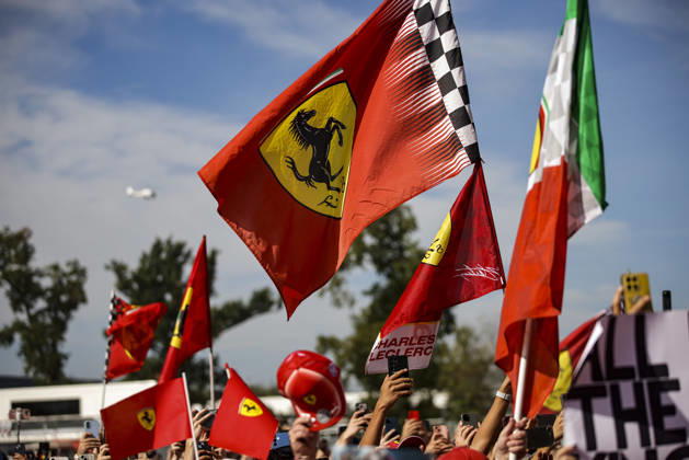 F1 - ITALIAN GRAND PRIX 2026 spectators, fans tiffosi Scuderia Ferrari during the Formula 1 Gran Premio d™Italia 2026, Italian Grand Prix, 13th round of the 2026 Formula One World Championship, WM, Weltmeisterschaft from September 4 to 6, 2026 on the Autodromo Nazionale Monza, in Monza, Italy - MonzaItaly  Copyright: xXavixBonillax