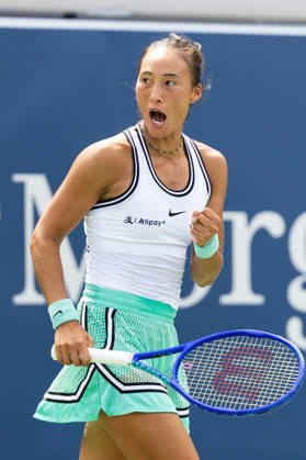 September 5, 2026: Qinwen Zheng (CHN) in action against Madison Keys (USA) during their Round 1 match at the US Open on September 5, 2026, held at the USTA Billie Jean King National Tennis Center in New York City. New York City USA - ZUMAc04_ 20260905_zma_c04_015 Copyright: xBerniexHaleyx