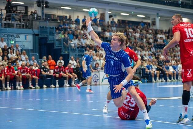 Ellidi Snaer Vidarsson, Kreislaeufer, (VfL Gummersbach 4), VfL Gummersbach vs. MT Melsungen,, Opel Handball Bundesliga, Herren , 3. Spieltag, 05.09.2026 Gummersbach NRW Deutschland