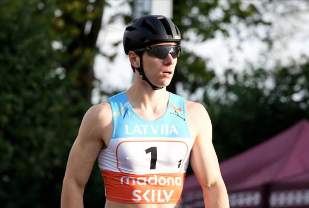 Levi Maury of France competes during the Sprint race of the FIS Rollerski World Championships 2026 in Madona, Latvia, on September 5, 2026. Madona Latvia Copyright: xRomanxKoksarovx RKV01157