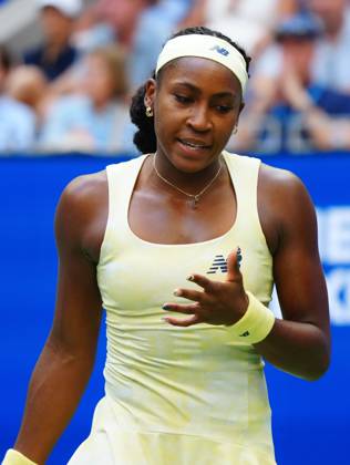 Coco Gauff in third round action 2026 US Open, Day Seven, USTA Billie Jean King National Tennis Center, New York, USA - 05 Sep 2026New York USTA Billie Jean King National T New York (NY) United States of America EDITORIAL USE ONLY No use with unauthorised audio, video, data, fixture lists, club league logos or live services. Online in-match use limited to 120 images, no video emulation. No use in betting, games or single club league player publications.  Copyright: xJavierxGarcia Shutterstockx 17134332ay
