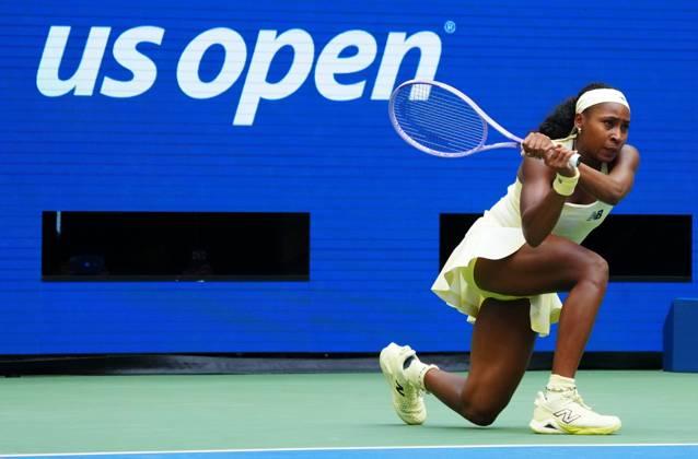 Coco Gauff in third round action 2026 US Open, Day Seven, USTA Billie Jean King National Tennis Center, New York, USA - 05 Sep 2026New York USTA Billie Jean King National T New York (NY) United States of America EDITORIAL USE ONLY No use with unauthorised audio, video, data, fixture lists, club league logos or live services. Online in-match use limited to 120 images, no video emulation. No use in betting, games or single club league player publications.  Copyright: xJavierxGarcia Shutterstockx 17134332bg