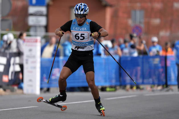 Arman Yerzhan of Kazakhstan competes during the Sprint Qualification race of the FIS Rollerski World Championships 2026 in Madona, Latvia, on September 5, 2026. Madona Latvia Copyright: xRomanxKoksarovx RKV09567.JPG