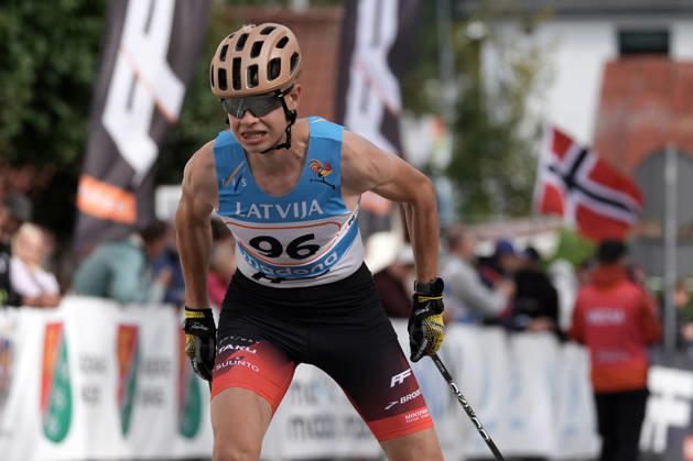 Leo Bilans of Latvia competes during the Sprint Qualification race of the FIS Rollerski World Championships 2026 in Madona, Latvia, on September 5, 2026. Madona Latvia Copyright: xRomanxKoksarovx RKV09906.JPG