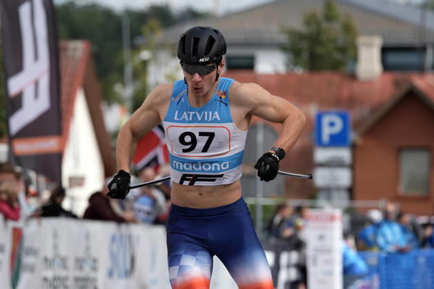 Levi Maury of France competes during the Sprint Qualification race of the FIS Rollerski World Championships 2026 in Madona, Latvia, on September 5, 2026. Madona Latvia Copyright: xRomanxKoksarovx RKV09915.JPG
