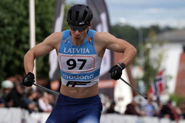 Levi Maury of France competes during the Sprint Qualification race of the FIS Rollerski World Championships 2026 in Madona, Latvia, on September 5, 2026. Madona Latvia Copyright: xRomanxKoksarovx RKV09917.JPG