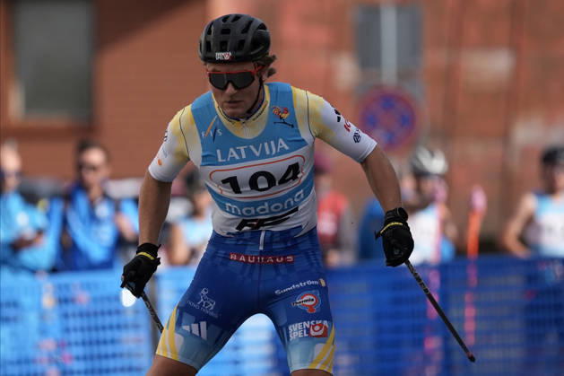 Simon Karlsson of Sweden competes during the Sprint Qualification race of the FIS Rollerski World Championships 2026 in Madona, Latvia, on September 5, 2026. Madona Latvia Copyright: xRomanxKoksarovx RKV09973.JPG