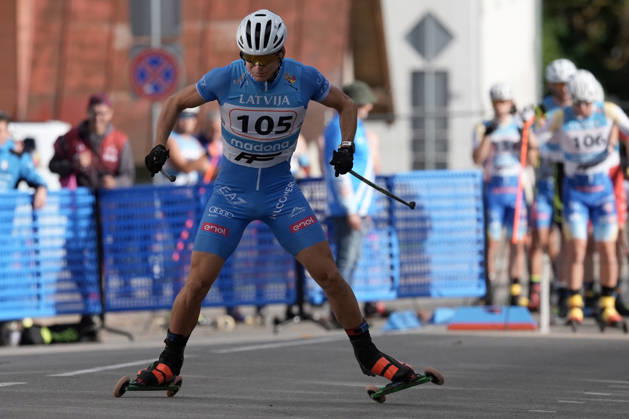 Riccardo Lorenzo Masiero of Italy competes during the Sprint Qualification race of the FIS Rollerski World Championships 2026 in Madona, Latvia, on September 5, 2026. Madona Latvia Copyright: xRomanxKoksarovx RKV09982.JPG