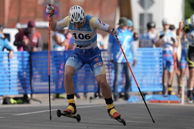Erik Fransson of Sweden competes during the Sprint Qualification race of the FIS Rollerski World Championships 2026 in Madona, Latvia, on September 5, 2026. Madona Latvia Copyright: xRomanxKoksarovx RKV00003.JPG