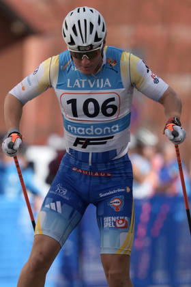 Erik Fransson of Sweden competes during the Sprint Qualification race of the FIS Rollerski World Championships 2026 in Madona, Latvia, on September 5, 2026. Madona Latvia Copyright: xRomanxKoksarovx RKV00010.JPG