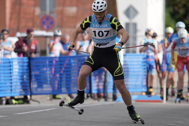 Svyatoslav Matassov of Kazakhstan competes during the Sprint Qualification race of the FIS Rollerski World Championships 2026 in Madona, Latvia, on September 5, 2026. Madona Latvia Copyright: xRomanxKoksarovx RKV00020.JPG
