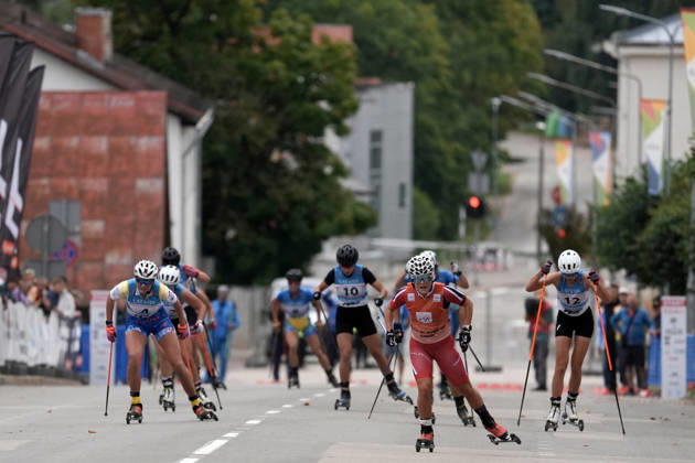 Emilie Ruud Lia of Norway competes during the Junior Women mass start race of the FIS Rollerski World Championships 2026 in Madona, Latvia, on September 6, 2026. Madona Latvia Copyright: xRomanxKoksarovx RKV01368.JPG