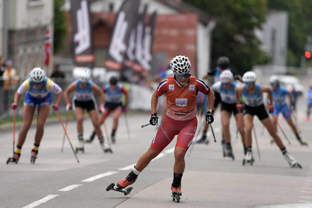 Emilie Ruud Lia of Norway competes during the Junior Women mass start race of the FIS Rollerski World Championships 2026 in Madona, Latvia, on September 6, 2026. Madona Latvia Copyright: xRomanxKoksarovx RKV01372.JPG
