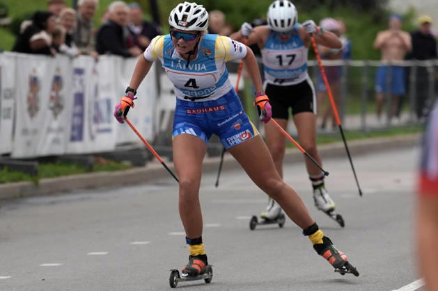 Matilda Grahn of Sweden competes during the Junior Women mass start race of the FIS Rollerski World Championships 2026 in Madona, Latvia, on September 6, 2026. Madona Latvia Copyright: xRomanxKoksarovx RKV01392.JPG