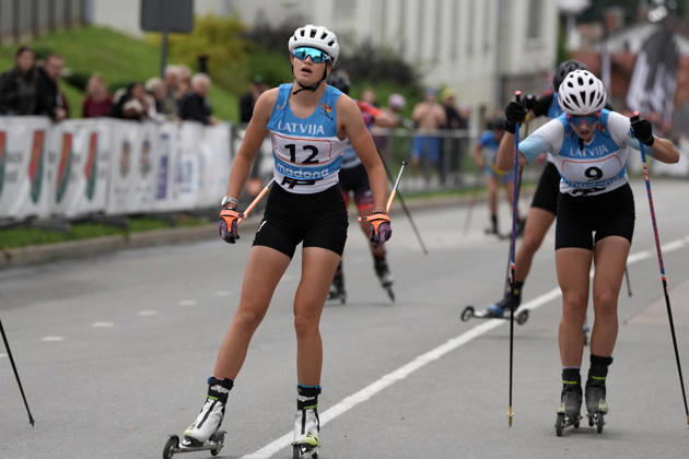 Michaela Strakova of Slovakia competes during the Junior Women mass start race of the FIS Rollerski World Championships 2026 in Madona, Latvia, on September 6, 2026. Madona Latvia Copyright: xRomanxKoksarovx RKV01397.JPG