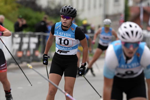Dilyara Beisekeyeva of Kazakhstan competes during the Junior Women mass start race of the FIS Rollerski World Championships 2026 in Madona, Latvia, on September 6, 2026. Madona Latvia Copyright: xRomanxKoksarovx RKV01403.JPG