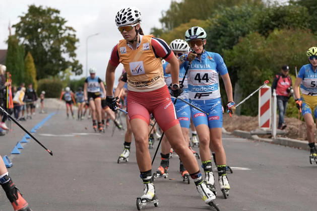 Ragnhild Aarekol of Norway competes during the Women mass start race of the FIS Rollerski World Championships 2026 in Madona, Latvia, on September 6, 2026. Madona Latvia Copyright: xRomanxKoksarovx RKV01510.JPG