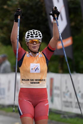 Ragnhild Aarekol of Norway reacts during the Women mass start race of the FIS Rollerski World Championships 2026 in Madona, Latvia, on September 6, 2026. Madona Latvia Copyright: xRomanxKoksarovx RKV01802.JPG